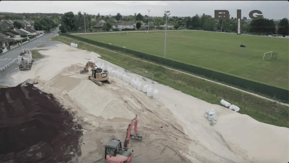 Préparation des matériaux sur le chantier de Bourges